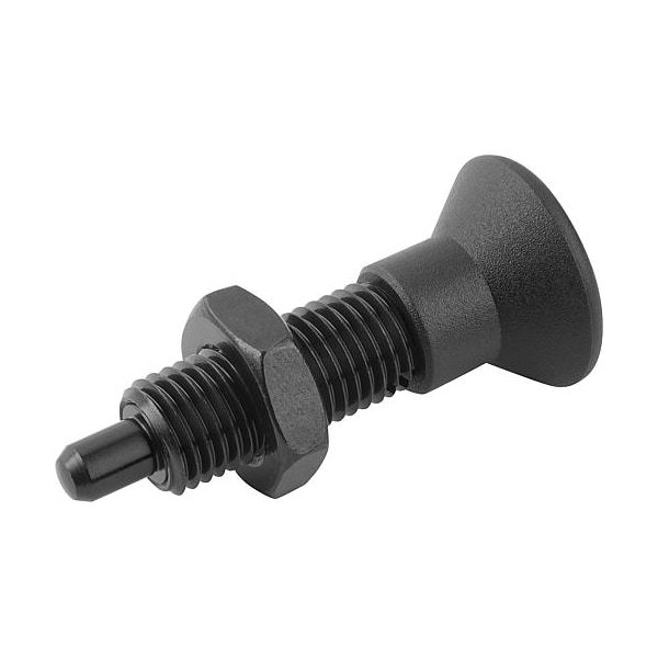 Indexing Plungers without collar, ext. locking pin, Style H, metric